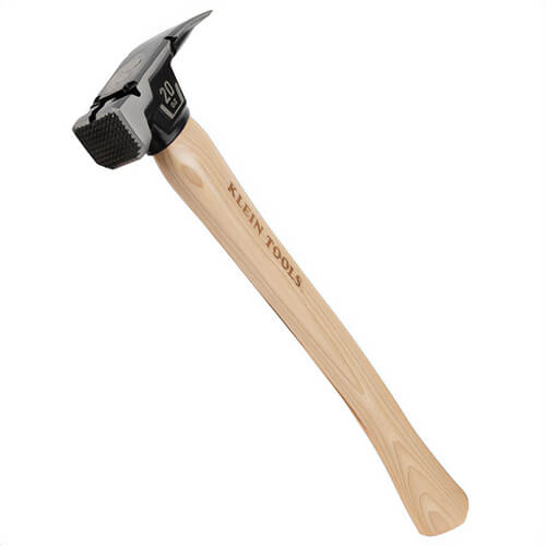 Klein® H80920H Milled Face Hickory Handle Hammer, Hatchet Handle, Hickory Steel, Tan, 1.7 in Face dia, 16 in Handle Length, 20 oz