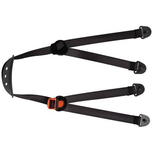 Klein® KHHSTRP Chin Strap with (4) Clips, Multi Mounting Points, Nylon, Black, For use with Both Cap and Full Brim Style Hard Hats