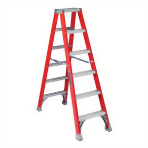 Louisville® FM1506 FM1500 Type IA Ribbed Twin Front Ladder, 6 ft H Ladder, 300 lb Load, 5 Steps, A14.5