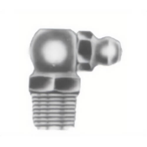 Lubrimatic® 11-166 Ball Check Grease Fitting 90°, 1/8 in MNPT Thread, 27/32 in OAL, Plated, Steel