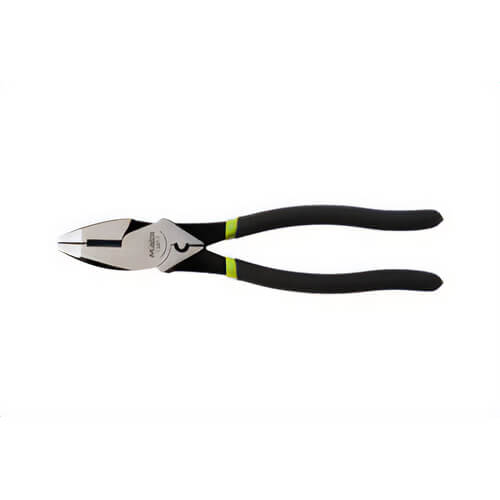MADI LMP-1 High Leverage Lineman Pliers with Crimper and Secondary Gripping Surface, Soft-Grip Handle, Forged Steel, 9 in