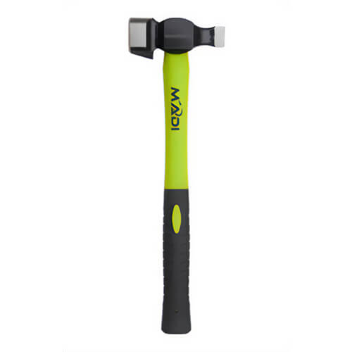 MADI MLH-1 Milled Lineman Hammer, Integrated Staple Puller, Fiberglass Non-Conductive Handle, 32 oz Milled Face