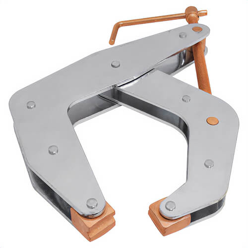 Mag-Mate® K100TD Kant-Twist® Deep Reach Cantilever Clamp with Copper Plated Jaw, Screw and T-Handle, 10 in Clamping