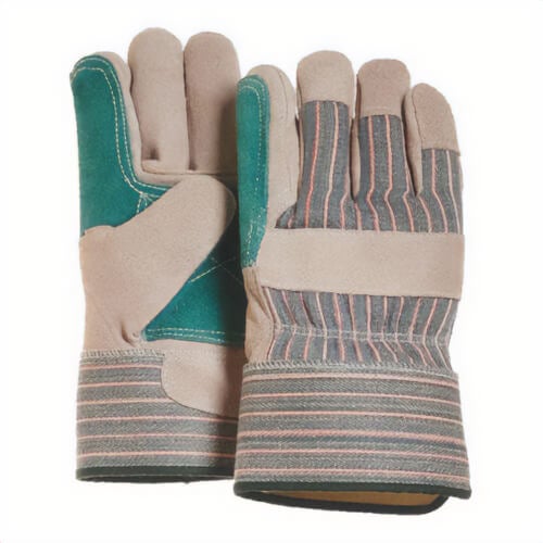 Majestic Glove 4501CDP/10 Double Palm General Purpose Gloves, Work, Wing Thumb Style, Large/Size 10, Split Cowhide Leather Palm