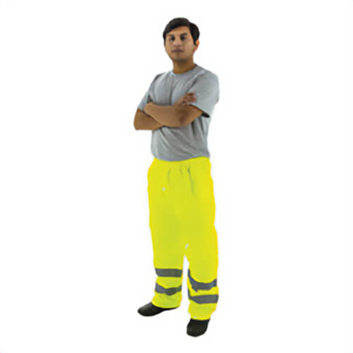 Majestic Glove 75-2351/L Rain Pants, L, Non-Insulated, Unlined, Hi-Viz Yellow, Polyester/Polyurethane Coated