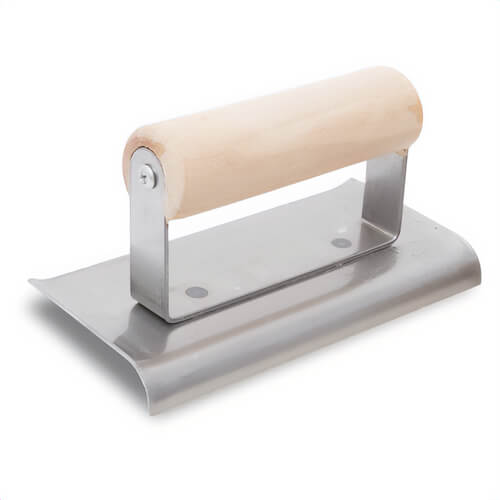 Marshalltown® 13824 Concrete Edger, 3 in W x 6 in L Blade, 1/2 in L Lip, 3/8 in Radius, Steel Blade, Wood Handle