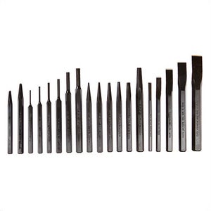 Mayhewâ„¢ 61019 Imperial Punch and Chisel Set, 1/8 to 3/8 in Chisel, 1/8 to 3/8 in Punch, 14 Punches, 5 Chisels, 19 pc