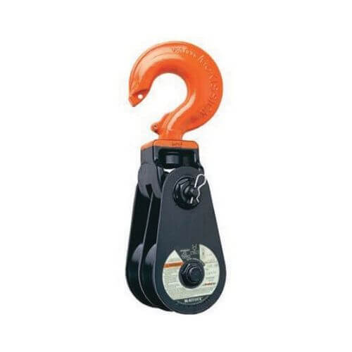 McKissick® 104185 408 Light Champion Snatch Block with Hook, 5/8 to 3/4 in, 12 ton Load, 8 in OD