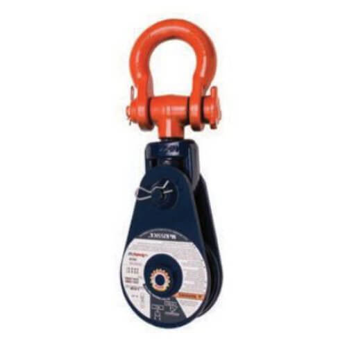 McKissick® 109661 419 Light Champion Snatch Block with Shackle, Wire Rope Cable, 1 in, 15 ton Load, 18 in OD
