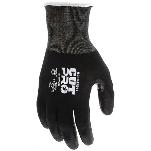 MCR Safety 9188PUBXXL CutPro® Cut Resistant Work Gloves, 2X-Large, Black, 18 Gauge, PU, Palm and Fingertips, ANSI Cut Level A4