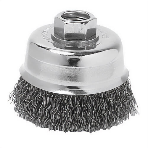 Metabo® 623801000 Wire Cup Brush, 2-3/4 in dia Brush, M14x2 Arbor Hole, 0.014 in dia Filament/Wire, Twist Knot, SS Fill