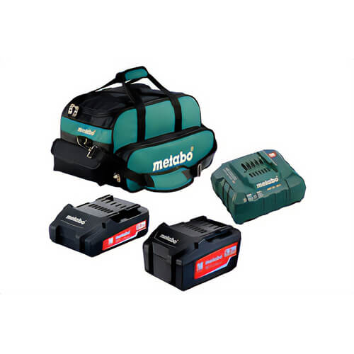 Metabo® US625596052 LT/LTX Ultra-M Battery Starter Kit, 5.2 Ah Li-Ion Battery, 18 VDC Charge, Use with Metabo® 18V Cordless Tools