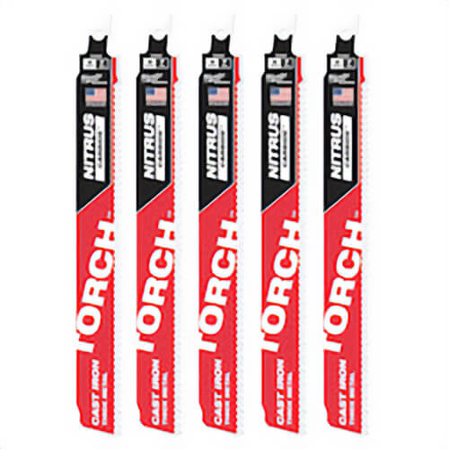 Milwaukee® Sawzall® Torch™ 48-00-5562 Saw Blade, 9 in L x 1 in W, 7 TPI, Cast Iron Body, Universal Tang