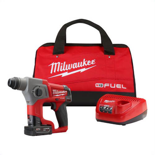 Milwaukee® 2416-21XC M12 Fuel™ SDS Plus® Rotary Hammer Kit, 5/8 in