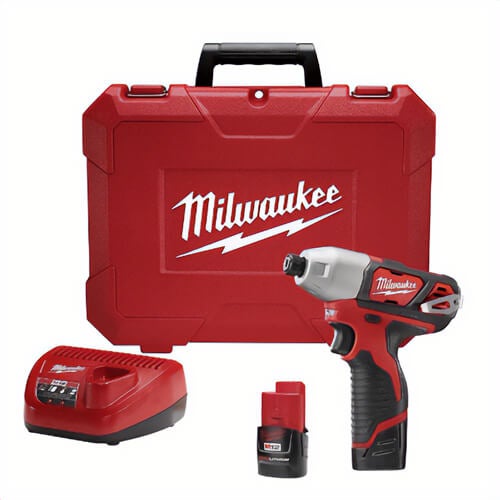 Milwaukee® 2462-22 M12™ Hex Impact Driver Kit, 1/4 in