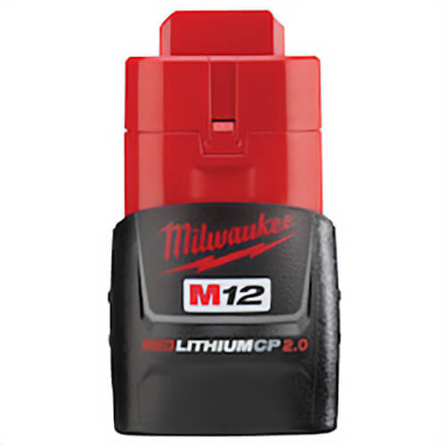 Milwaukee® 48-11-2420 M12™ Redlithium™ Compact Rechargeable Cordless Battery Pack, 2 Ah Lithium-Ion Battery, 12 VDC Charge