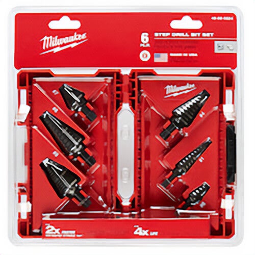 Milwaukee® 48-89-9224 Step Drill Bit Set, 6 pc, HSS, Black Oxide