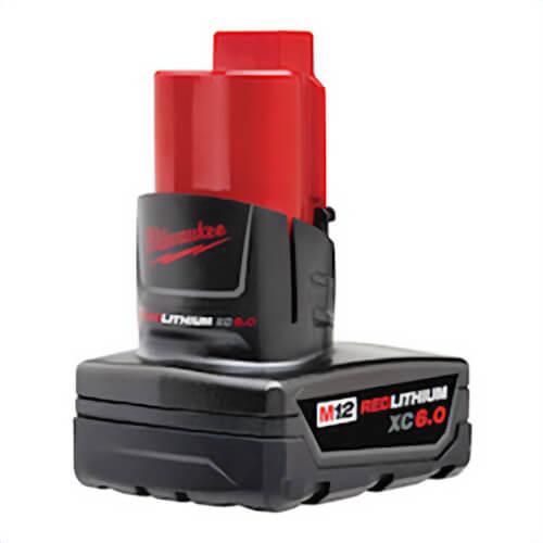 Milwaukee® 48-11-2460 M12™ Redlithium™ Battery Pack, 6 Ah 12 VDC Lithium-Ion Battery, For Use with 12 VDC Cordless Tool