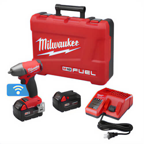 Milwaukee® M18 Fuel™ 2758-22 Brushless Compact Impact Wrench Kit, 3/8 in Straight Drive, 0 to 3200 BPM, 210 ft-lb Torque