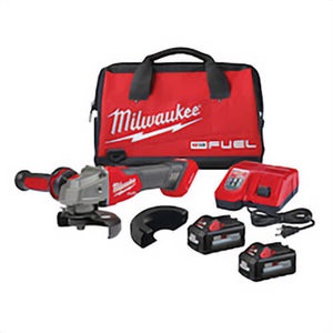 Milwaukee® 2883-22 M18 Fuel™ Cordless Angle Braking Grinder Kit with One-Key™ Paddle Switch, 5 in dia Wheel, 5/8-11 UNC Arbor/Shank, 18 V