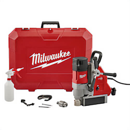 Milwaukee® 4274-21 Permanent Magnetic Drill Kit, 3/4 in Chuck, 2.3 hp, 1-1/4 in Drill to Center From Base, 475/730 rpm Spindle Speed, 120 VAC