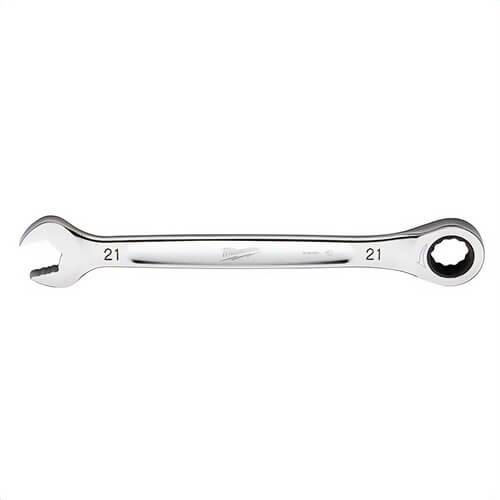 Milwaukee® 45-96-9321 Ratcheting Standard Length Combination Wrench, 21 mm Wrench, 12 Points, Steel