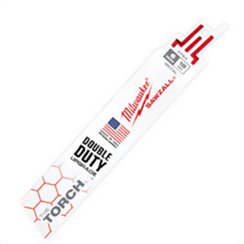 Milwaukee® 48-00-5784 Sawzall® The Torch™ Demolition Straight Back Reciprocating Saw Blade, 6 in L x 1 in W, 18 TPI, Bi-Metal Body