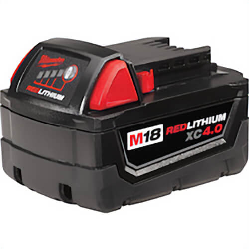 Milwaukee® 48-11-1840 M18™ Redlithium™ Rechargeable Cordless Battery Pack, 4 Ah Li-Ion Battery, 18 VDC Charge