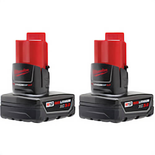 Milwaukee® M12™ Redlithium™ 48-11-2412 Rechargeable Cordless Battery Pack, 3 Ah Li-Ion Battery, 12 VDC Charge