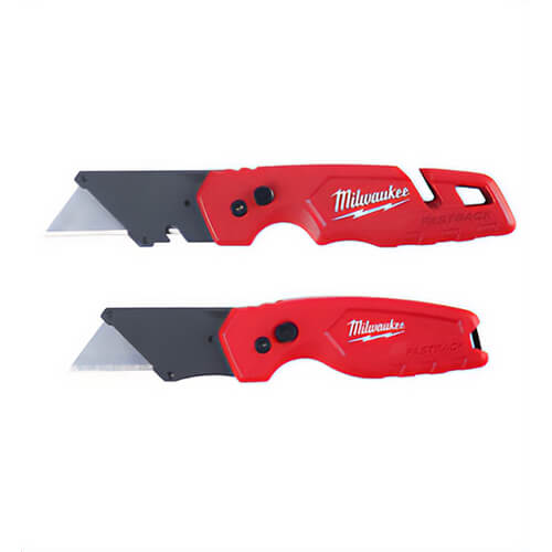 Milwaukee® 48-22-1503 Fastback™ Folding Utility Knife Set, Steel Blade, 2 Blades Included, 6.87 in OAL