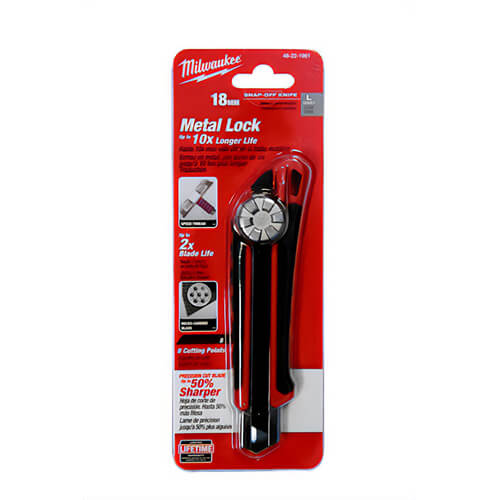 Milwaukee® 48-22-1961 Utility Knife with Metal Lock and Precision Cut Blade, 18 mm
