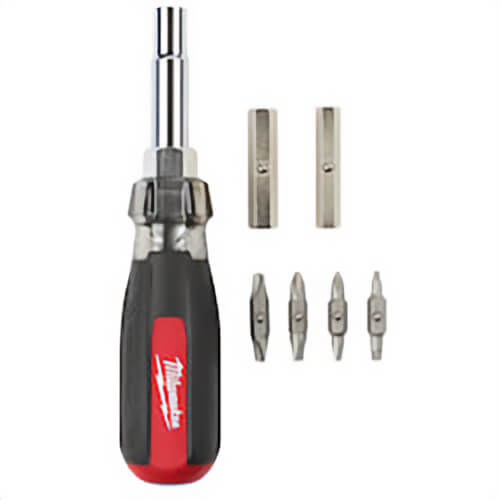 Milwaukee® 48-22-2880 13-in-1 Double Ended Multi-Bit Screwdriver, 7 pc, Rubber Cushion Grip Handle, Steel