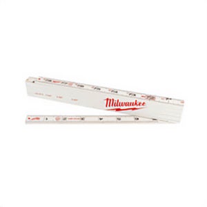 Milwaukee® 48-22-3801 Folding Rule, Graduations 1/16 in, 9-1/4 in L, Composite Laminate/Fiberglass, White