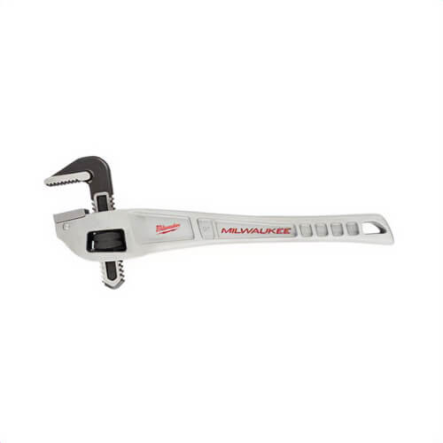 Milwaukee® 48-22-7184 Straight Offset Pipe Wrench, 2 in Pipe, 14 in OAL, Serrated Jaw, Aluminum Handle