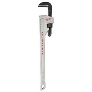 Milwaukee® 48-22-7236 Straight Pipe Wrench, 36 in OAL, Serrated Jaw, Aluminum Handle, Silver