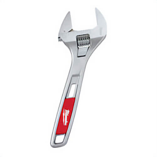 Milwaukee® 48-22-7508 Uninsulated Adjustable Wrench, 1-1/2 in, Polished Chrome, 8 in OAL, Steel Body, ASME Specified, Steel