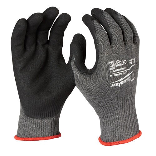 Milwaukee® 48-22-8951B Breathable Double Dipped Gloves, M, Nylon, Knit Cuff, Resists: Abrasion, TDM, Tear, Puncture