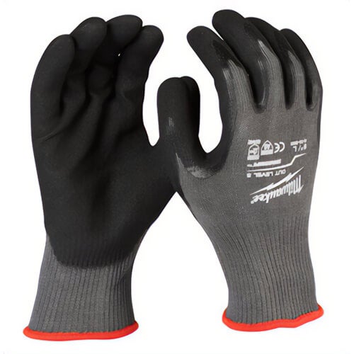 Milwaukee® 48-22-8952B Breathable Double Dipped Gloves, L, Nylon, Knit Cuff, Resists: Abrasion, TDM, Tear, Puncture