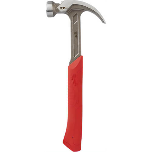 Milwaukee® 48-22-9080 Curved Claw Smooth Face Hammer, 20 oz