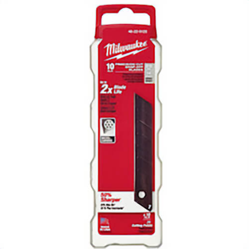Milwaukee® 48-22-9125 Pro 10 pc Precision Utility Knife Blade with Dispenser, Micro Carbide Metal, Snap-Off, 7 in L x 25 mm W Blade