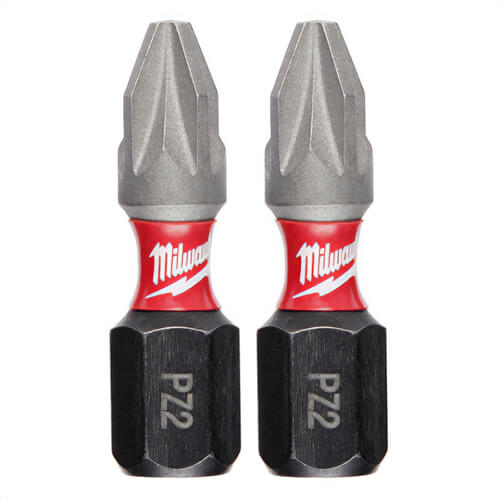 Milwaukee® 48-32-4432 ShockWave™ Impact Pozidriv Insert Bits, PZ2, 1 in, 2 pk