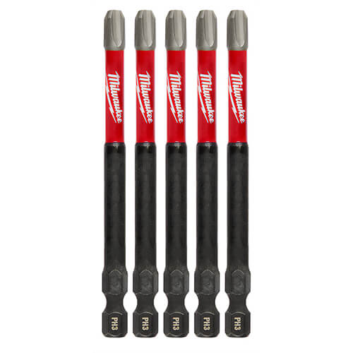 Milwaukee® 48-32-4566 ShockWave™ Impact Duty™ Impact Phillips® Bit, PH3 Phillips®, 0.3 in, 5 pk