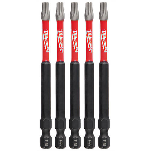 Milwaukee® 48-32-4579 ShockWave™ Impact Duty™ Impact Torx® Bit, T25 Torx® Point, 3-1/2 in, 5 pk