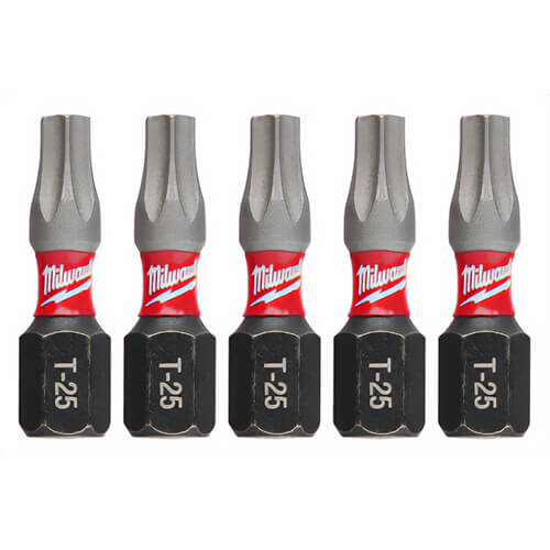 Milwaukee® 48-32-4636 ShockWave™ Impact Duty™ Impact Torx® Bit, T25 Torx® Point, 0.63 in, 5 pk