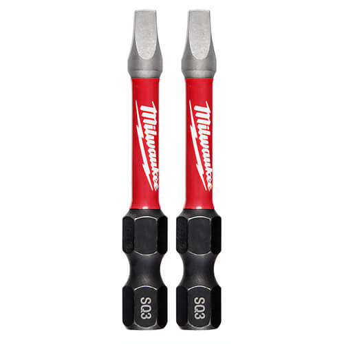Milwaukee® 48-32-4910 ShockWave™ Impact Duty™ Impact Square Bit, SQ3 Drive, 2 in, 2 pk