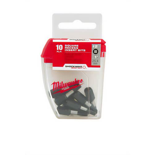 Milwaukee® 48-32-5008 ShockWave™ Impact Duty™ Impact Square Bit, SQ2 Drive, 1 in, 10 Tic Tac