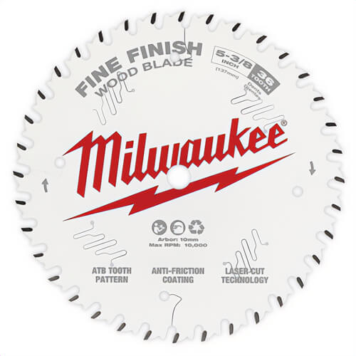 Milwaukee® 48-40-0524 Fine Finish Circular Saw Blade, 36T, 5-3/8 in