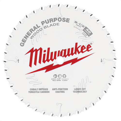 Milwaukee® 48-40-0824 General Purpose Circular Saw Blade, 40T, 8-1/2 in
