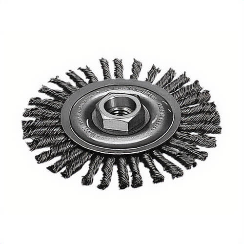 Milwaukee® 48-52-5010 Wheel Brush, 4 in dia Brush, 3/16 in W Face, 0.023 in dia Stringer Bead Knot Filament/Wire