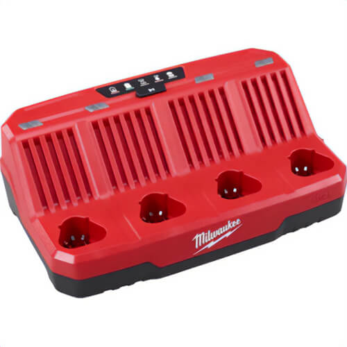 Milwaukee® M12™ 48-59-1204 4-Bay Sequential Charger, For Use with M12™ Battery, Lithium-Ion Battery, 4 Batteries